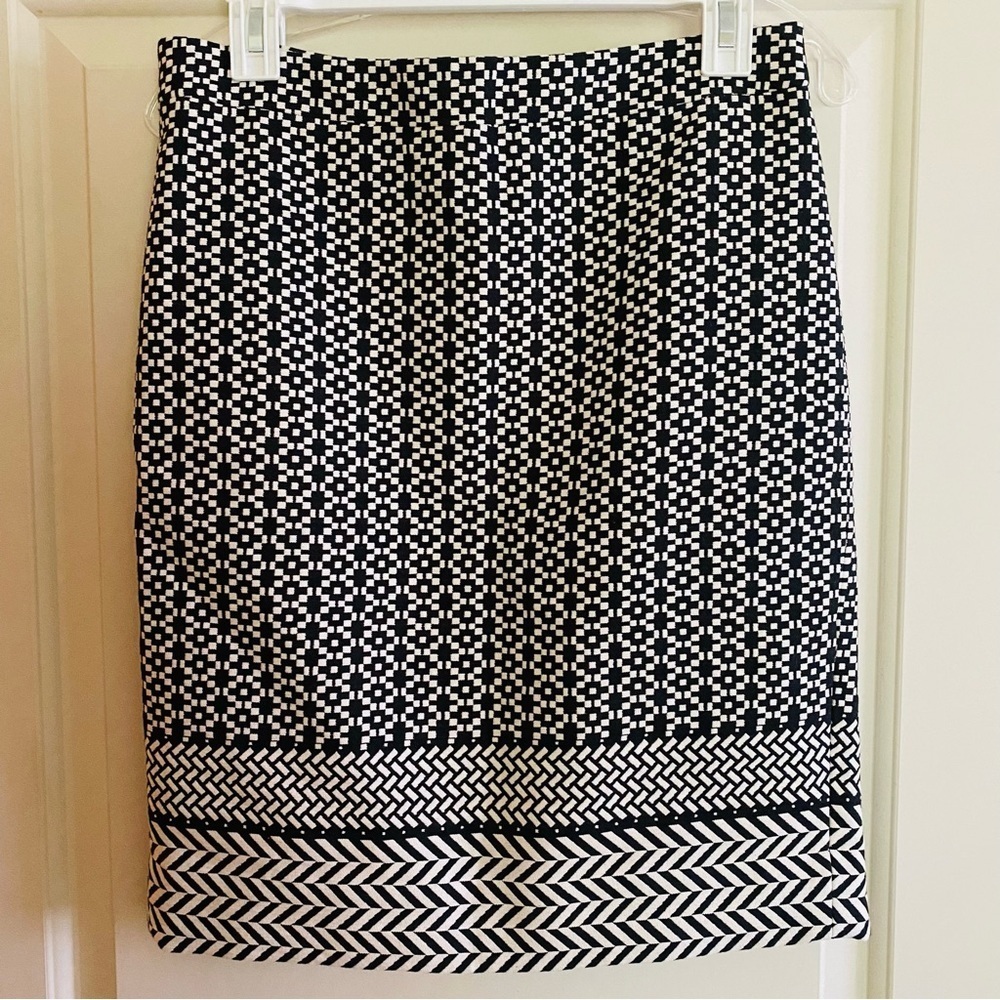 J. Crew Black and White Pencil Skirt